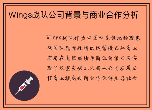 Wings战队公司背景与商业合作分析